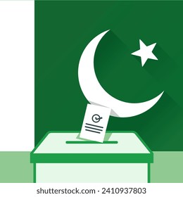 Ballot Box with Pakistan Flag for Pakistani General Election