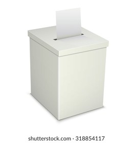 Ballot box with Ballot paper. Illustration on white background