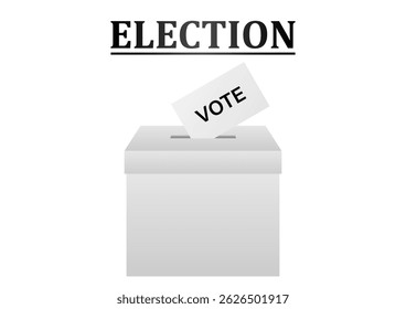 Urna com cédula ou urna. Conceito de Eleição. Ilustração de vetor.