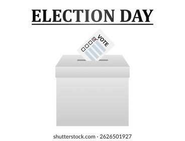 Wahlurne mit Stimmzettel oder Stimmzettel. Wahlkonzept Vektorgrafik.