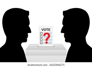 Ballot Box with Ballot Paper or Voting Paper. Election Concept. Vector Illustration.