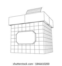 Ballot box with Ballot paper. Wireframe low poly mesh vector illustration.