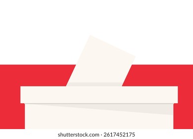 ballot box with Poland flag; Poland 2025 Presidential Election, Voting, Democracy concept - vector illustration
