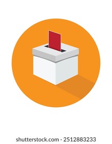 Ballot Box And Politics Election Flat Design icon