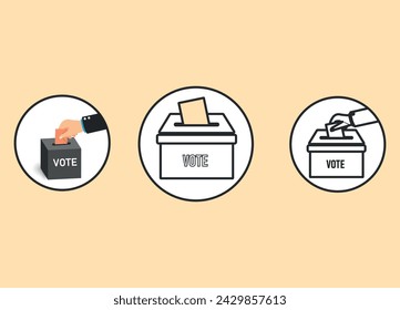 Wahlurne.
Abstimmungshände.
Der Gedanke, ​ wählen​ wählen.