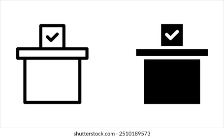 Ballot box simple icon set, Outline ballot vector icon for web design isolated on white background