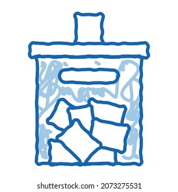 Ballot Box sketch icon vector. Hand drawn blue doodle line art Ballot Box sign. isolated symbol illustration
