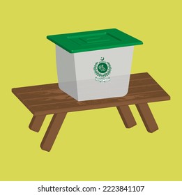 ballot box with table vector illustration
translation: "To give trust to his family
Election logo of Pakistan
Elections
Free, fair, impartial."