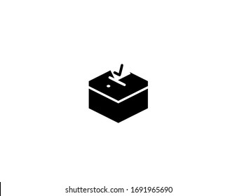 Ballot box vector flat icon. Isolated election box illustration 