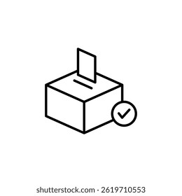 Ballot box vector icon for election and voting process illustration