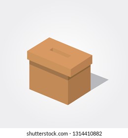 Ballot box vector illustration with hole cut in the top.