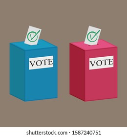 Ballot box. Vector illustration box for vote. Ballot box for voting in elections hand drawn.