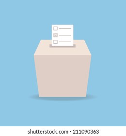 ballot box vote, flat design, vector