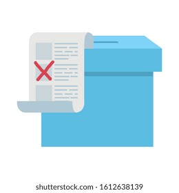 ballot box with vote form isolated icon vector illustration design