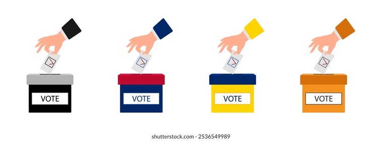 Ballot box for voting by hand, the concept of voting in elections.
