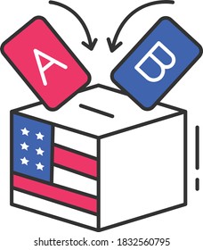 Ballot Box with Voting Choice Concept Vector Icon Design, Presidential elections in United States Symbol on White background