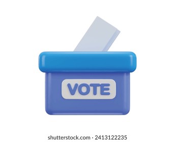 ballot box voting concept 3d vector icon illustration