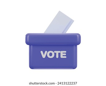 ballot box voting concept 3d vector icon illustration