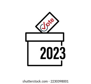 Ballot box and voting concept on white background.