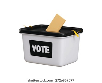 Caixa de votação Ícone de votação 3d renderizar conceito de Eleição Caixa de votação ícone de votação on-line ilustração vetorial