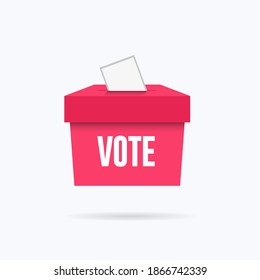 Ballot Box Voting Paper Flat Black Vector Icon