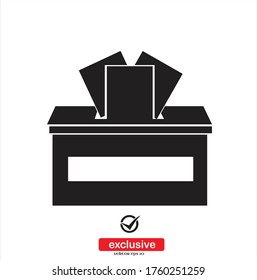 ballot box web icon.Flat design style vector illustration for graphic and web design.