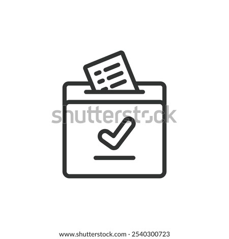 Ballot boxes, voting urn, icon in line design. Ballot, box, voting, urn, election, democracy, vote on white background vector. Ballot boxes, voting urn editable stroke icon