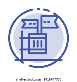 Ballot, Boycott, Election, Garbage, Junk Blue Dotted Line Line Icon