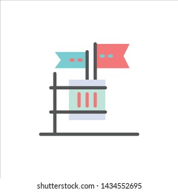 Ballot, Boycott, Election, Garbage, Junk  Flat Color Icon. Vector icon banner Template