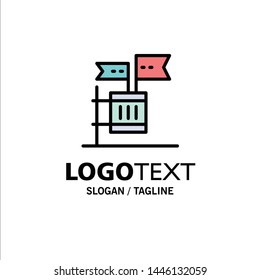 Ballot, Boycott, Election, Garbage, Junk Business Logo Template. Flat Color
