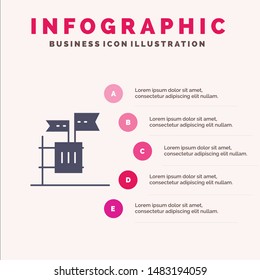 Ballot, Boycott, Election, Garbage, Junk Solid Icon Infographics 5 Steps Presentation Background