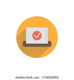 Ballot colorful flat icon with long shadow. Ballot flat icon