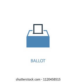 Ballot concept 2 colored icon. Simple blue element illustration. Ballot concept symbol design from elections set. Can be used for web and mobile UI/UX
