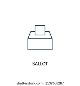 Ballot concept line icon. Simple element illustration. Ballot concept outline symbol design from Elections set. Can be used for web and mobile UI/UX