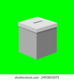 Ballot drop box for voting on green screen background. Ballot campaign mockup. For mockup projects.
