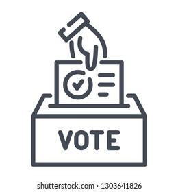 Ballot and election line vector icon. Vote and selection vector illustration. Ballot box linear sign.