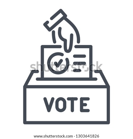 Ballot and election line vector icon. Vote and selection vector illustration. Ballot box linear sign.