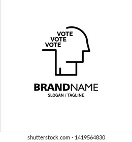 Ballot, Election, Poll, Referendum, Speech Business Logo Template. Flat Color