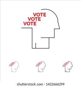 Ballot, Election, Poll, Referendum, Speech Bold and thin black line icon set
