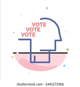 Ballot, Election, Poll, Referendum, Speech Abstract Flat Color Icon Template
