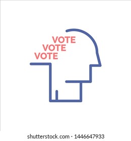 Ballot, Election, Poll, Referendum, Speech  Flat Color Icon. Vector icon banner Template
