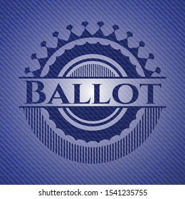 Ballot emblem with jean high quality background. Vector Illustration. Detailed.
