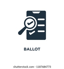 Ballot icon. Black filled vector illustration. Ballot symbol on white background. Can be used in web and mobile.