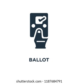 Ballot icon. Black filled vector illustration. Ballot symbol on white background. Can be used in web and mobile.