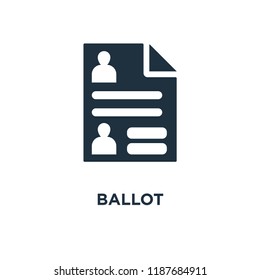 Ballot icon. Black filled vector illustration. Ballot symbol on white background. Can be used in web and mobile.