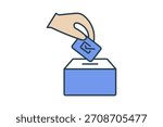 Ballot icon flat line style suitable for websites, mobile apps, dashboards, and printable designs. Simple, modern, and fully editable vector format