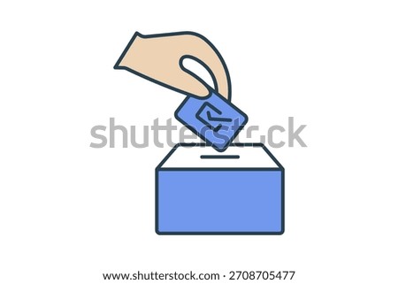 Ballot icon flat line style suitable for websites, mobile apps, dashboards, and printable designs. Simple, modern, and fully editable vector format