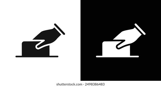 Ballot icon flat line symbol set.