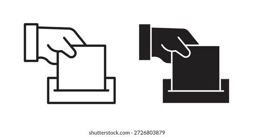 Icono de papeleta icono plano simple. Versión Liner - Vector de stock.
