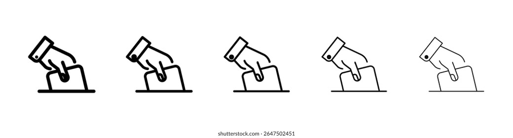 Ballot icon graphic set. trendy stroke line style